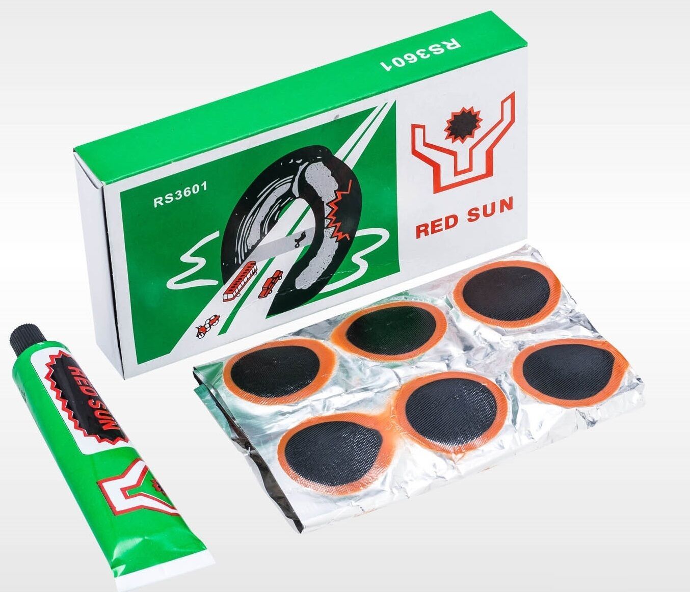 Велоаптечка RED SUN(клей+заплатки)"