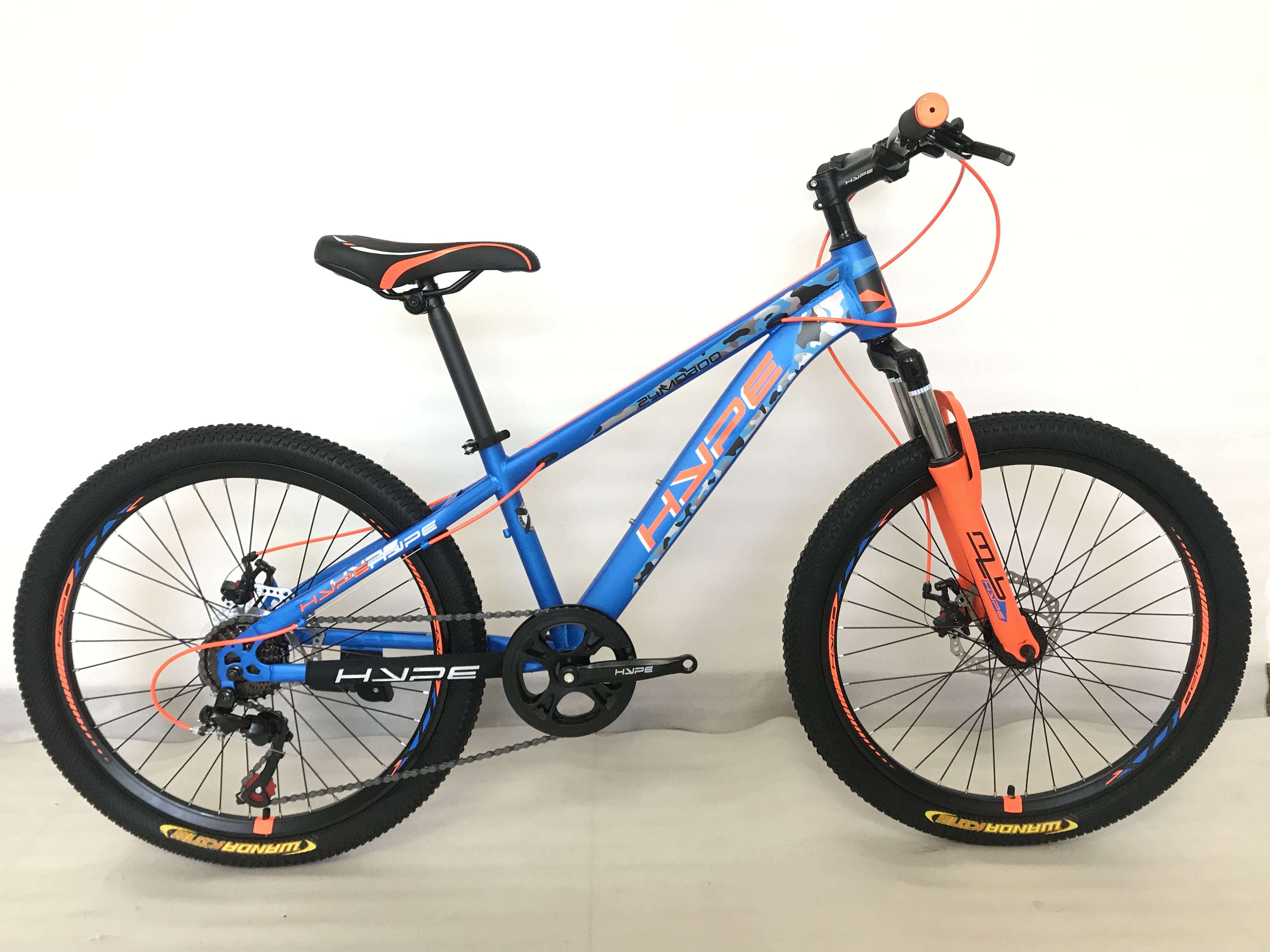 Велосипед " HYPE 24", MD300-1 синий оранжевый матовый"