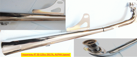 Глушитель 4Т,139FMB,147FMH;DELTA,ALPHA хром."