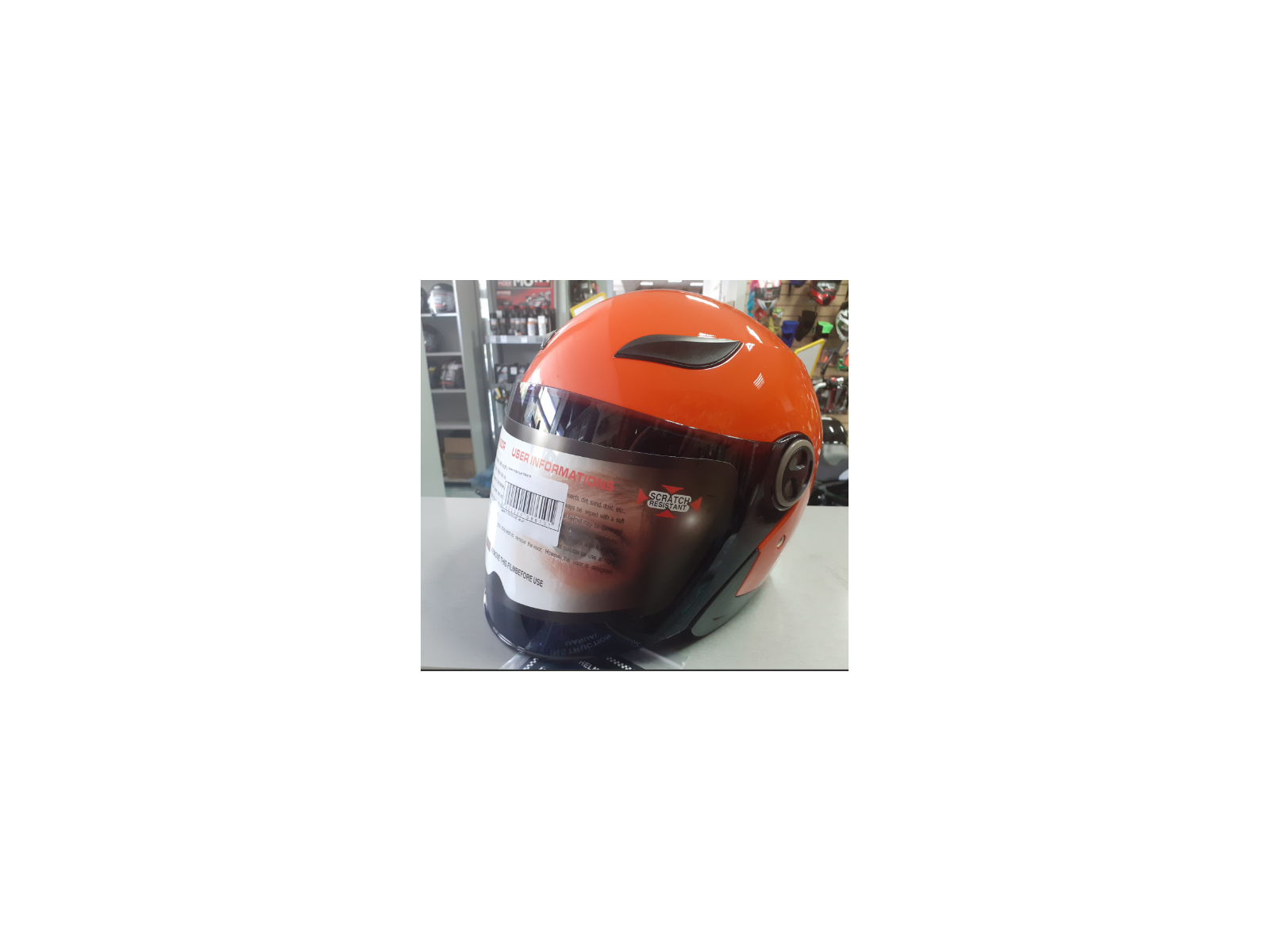Шлем мото "Vento YM-619"(Оранжевый М (тонированный визор)