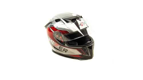 Шлем мото интеграл "Hizer"J5311(M)gray\white"